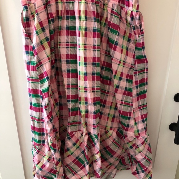 Torrid Pink Plaid Tiered Midi Dress 2 - Picture 13 of 13